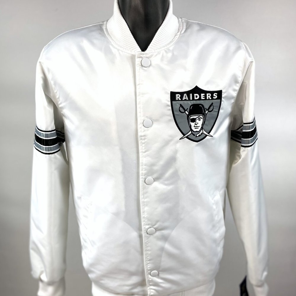LAS VEGAS RAIDERS Starter WHITE Jacket   Large